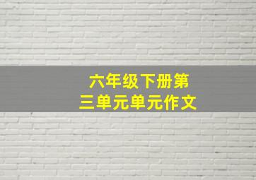 六年级下册第三单元单元作文