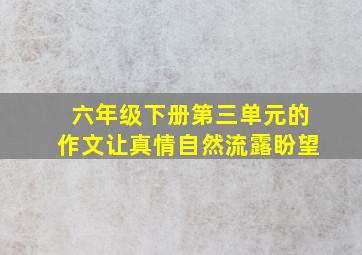 六年级下册第三单元的作文让真情自然流露盼望