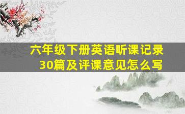 六年级下册英语听课记录30篇及评课意见怎么写