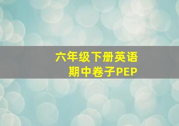 六年级下册英语期中卷子PEP