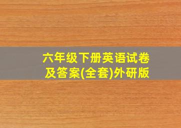 六年级下册英语试卷及答案(全套)外研版