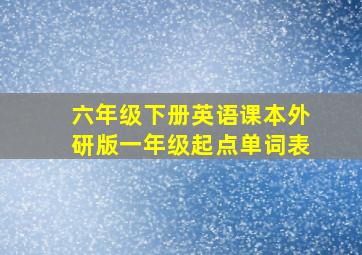 六年级下册英语课本外研版一年级起点单词表