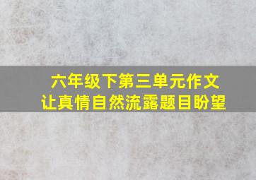 六年级下第三单元作文让真情自然流露题目盼望