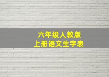 六年级人教版上册语文生字表