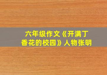 六年级作文《开满丁香花的校园》人物张明