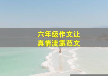 六年级作文让真情流露范文