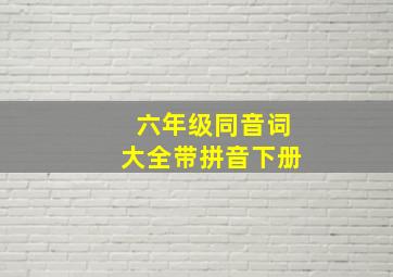 六年级同音词大全带拼音下册