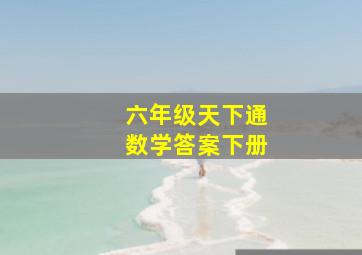 六年级天下通数学答案下册