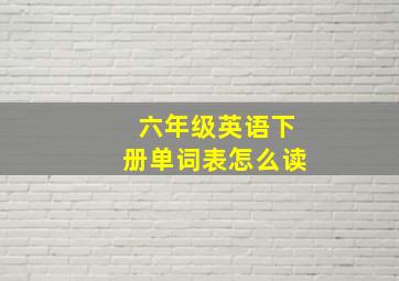 六年级英语下册单词表怎么读