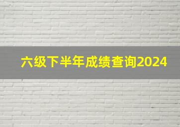 六级下半年成绩查询2024