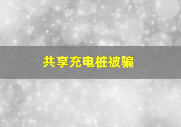 共享充电桩被骗