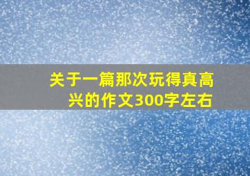 关于一篇那次玩得真高兴的作文300字左右