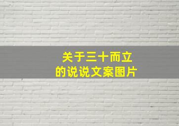 关于三十而立的说说文案图片