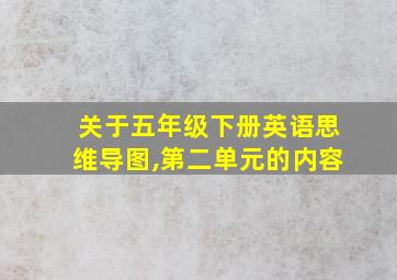 关于五年级下册英语思维导图,第二单元的内容