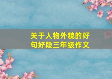 关于人物外貌的好句好段三年级作文