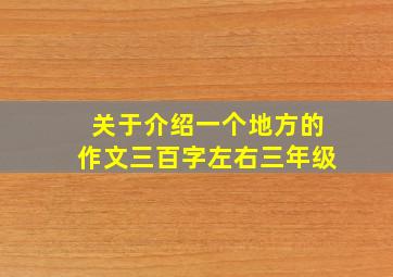 关于介绍一个地方的作文三百字左右三年级