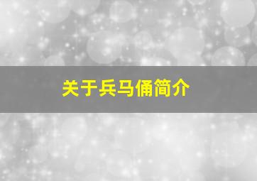 关于兵马俑简介