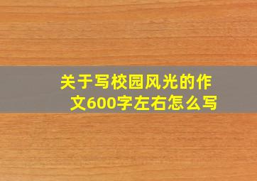 关于写校园风光的作文600字左右怎么写