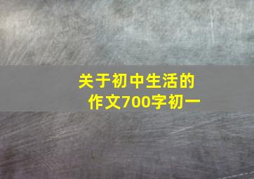 关于初中生活的作文700字初一