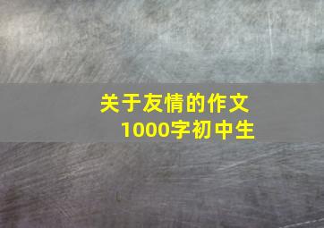 关于友情的作文1000字初中生