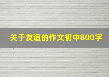 关于友谊的作文初中800字