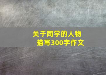 关于同学的人物描写300字作文