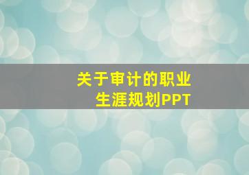 关于审计的职业生涯规划PPT