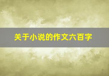 关于小说的作文六百字