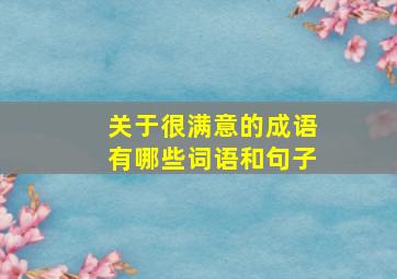 关于很满意的成语有哪些词语和句子