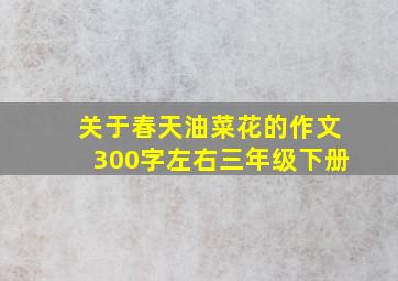 关于春天油菜花的作文300字左右三年级下册