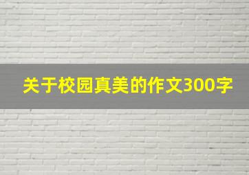 关于校园真美的作文300字