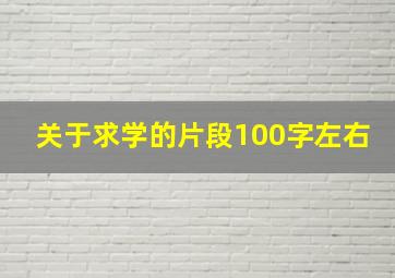 关于求学的片段100字左右