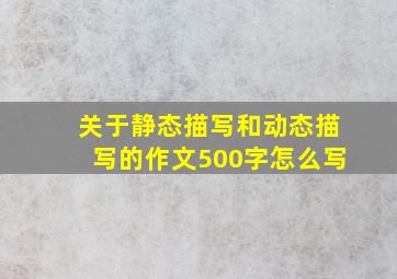 关于静态描写和动态描写的作文500字怎么写