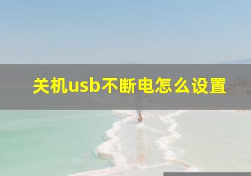 关机usb不断电怎么设置