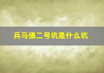 兵马俑二号坑是什么坑