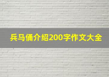 兵马俑介绍200字作文大全