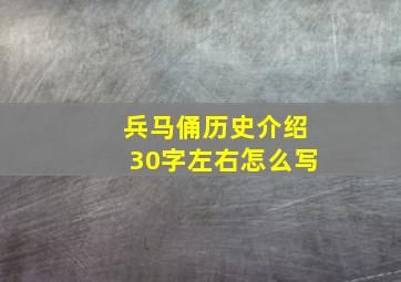 兵马俑历史介绍30字左右怎么写