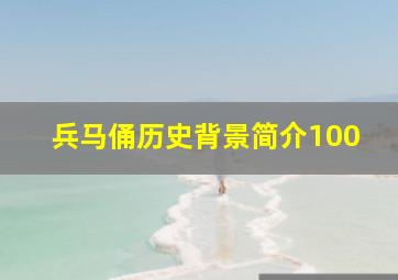 兵马俑历史背景简介100