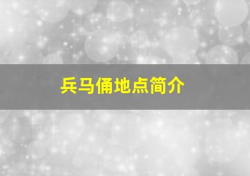 兵马俑地点简介