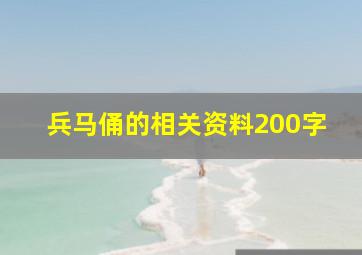 兵马俑的相关资料200字