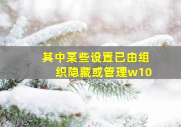 其中某些设置已由组织隐藏或管理w10