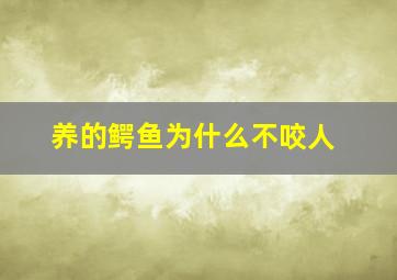 养的鳄鱼为什么不咬人