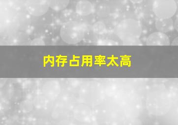 内存占用率太高