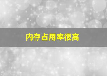 内存占用率很高