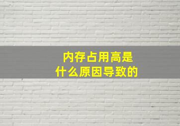 内存占用高是什么原因导致的