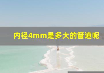 内径4mm是多大的管道呢