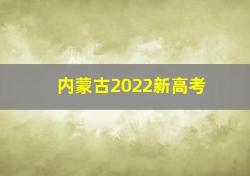 内蒙古2022新高考