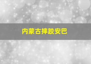 内蒙古摔跤安巴