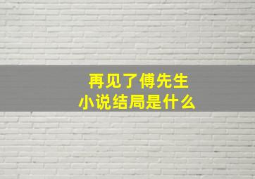 再见了傅先生小说结局是什么