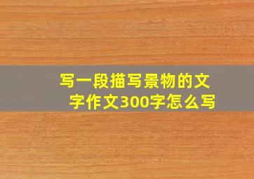 写一段描写景物的文字作文300字怎么写